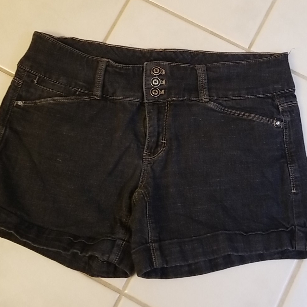 Gently used black denim shorts
